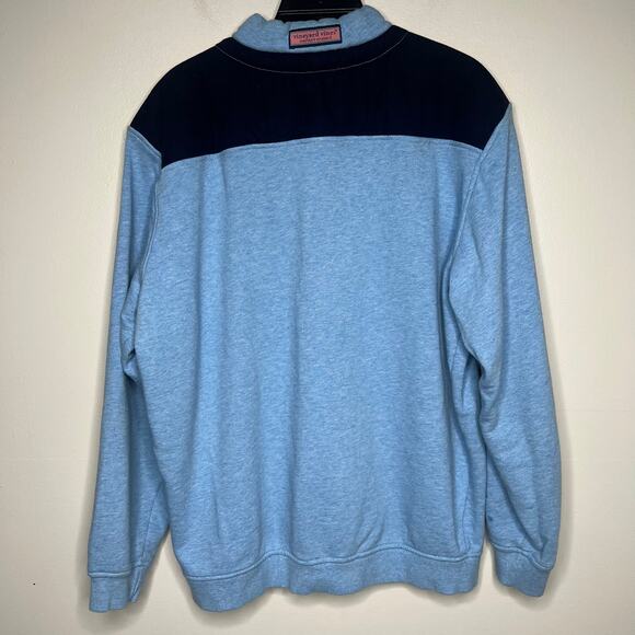 Vineyard Vines 1/4 Zip Pullover Sweatshirt Blue Sz Large Nautical Preppy Coastal - Picture 4 of 10